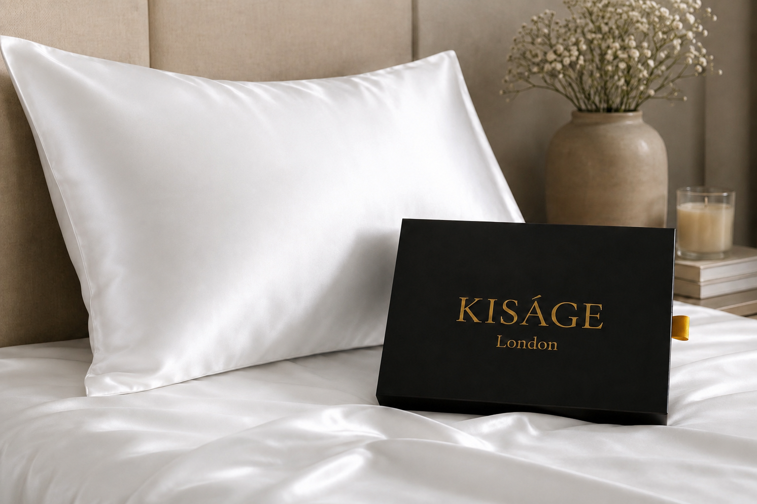 Back in stock soon- White Silk Pillowcase